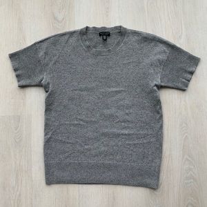 Saks Fifth Avenue Short Sleeve Grey Sweater